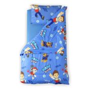 Pachet Complet Pat Creativ Paw Patrol 2-8 Ani, Saltea 140x70x12 Cu Lana, Protectie Impermeabila, Pilota, Lenjerie Si Perna