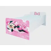 Pachet Complet Patut Creativ Minnie Pt Fete 2 - 8 Ani, Saltea Smartnest Cu Lana 140x70x12 Cm, Husa, Pilota, Lenjerie, Perna