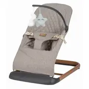Sezlong balansoar, FreeON, Serene, Pana la 9 kg, Cu centura in 3 puncte, Spatar reglabil in 3 etape, Cu bara de jucarii, 70 x 45 x 56 cm, 0 luni+, Beige BYN84942