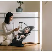 Sezlong balansoar, FreeON, Serene, Pana la 9 kg, Cu centura in 3 puncte, Spatar reglabil in 3 etape, Cu bara de jucarii, 70 x 45 x 56 cm, 0 luni+, Beige BYN84942