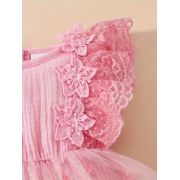 Body rochita, din muselina, cu danteluta si tulle mbtu70-de