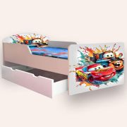 Pat Baieti 2-12 Ani Creativ Fulger Mcqueen, Include Sertar Si Saltea Cu Lana 160x80- CMG49440793559380SRTSFN80