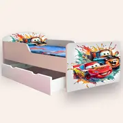 Pat Baieti 2-12 Ani Creativ Fulger Mcqueen, Include Sertar Si Saltea Cu Lana 160x80- CMG49440793559380SRTSFN80
