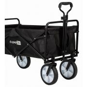 Carucior pliabil, FreeON, Pentru transportul diferitelor obiecte atat in casa, cat si in vacanta, Cu 2 buzunare, Maner reglabil 71-101 cm, Pana la 100 kg, 95x54x101 cm, Black BYN81606
