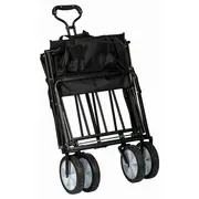 Carucior pliabil, FreeON, Pentru transportul diferitelor obiecte atat in casa, cat si in vacanta, Cu 2 buzunare, Maner reglabil 71-101 cm, Pana la 100 kg, 95x54x101 cm, Black BYN81606
