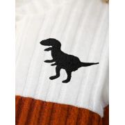 Costumas negru cu alb si maro pentru baietei - dino mbtu68-r2