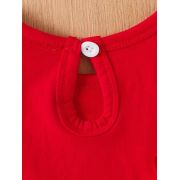 Costumas pentru fetite, body rosu si pantaloni albi cu inimioare mdtu80-r2