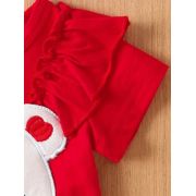 Costumas pentru fetite, body rosu si pantaloni albi cu inimioare mdtu80-r2