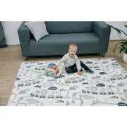 Covoras de joaca, FreeON, Magic Road, Cu doua fete, Pliabil, Protectie impotriva loviturilor, 200 x 150 cm, Cu Imprimeu pe ambele parti, 0 luni+, Multicolor BYN83563