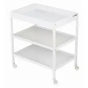 Masuta de infasat, FreeON, Mila, Din lemn, Cu 4 roti pentru transport facil, Cu 3 suprafete de depozitare, 76x54x86 cm, White BYN82702