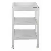 Masuta de infasat, FreeON, Mila, Din lemn, Cu 4 roti pentru transport facil, Cu 3 suprafete de depozitare, 76x54x86 cm, White BYN82702
