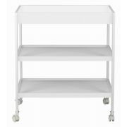Masuta de infasat, FreeON, Mila, Din lemn, Cu 4 roti pentru transport facil, Cu 3 suprafete de depozitare, 76x54x86 cm, White BYN82702