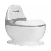 Olita educativa, FreeON, Trainer, Minitoaleta, Cu spatiu pentru hartie/servetele, Cu sunet realist de tras apa, Pana la 25 kg, 3 ani+, White/Grey BYN49249