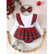 Rochita body alba cu carouri rosii mdtu78-r1