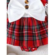 Rochita body alba cu carouri rosii mdtu78-r1