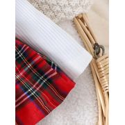 Rochita body alba cu carouri rosii mdtu78-r1