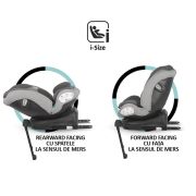 Scaun auto isize 40-150 cm coccolle sidra moonlit grey+coccolle protectie bancheta auto mica smb324087171320000760