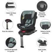 Scaun auto isize 40-150 cm coccolle vigo emerald green+coccolle parasolar auto cu ventuze smb324085680c im-06q