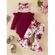 Set pentru fetite – body visiniu, pantaloni evazati si bentita asortata mbtu40-r1
