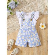 Set salopeta bleu si bluzita alba mdtu62-r2