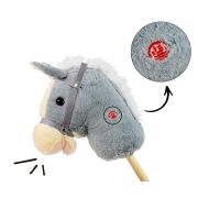 Calut de jucarie cu miscare si sunete, Hobby Horse, Grey, Milly Mally EKDmm7355