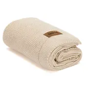 Patura tricotata Natur, 100% bumbac organic, 80x100 cm, Fillikid