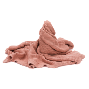 Patura tricotata Rose, 100% bumbac organic, 80x100 cm, Fillikid