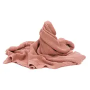 Patura tricotata Rose, 100% bumbac organic, 80x100 cm, Fillikid