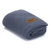Patura tricotata blue, 100% bumbac organic, 80x100 cm, Fillikid