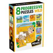 Headu - 8 puzzleuri progresive animale salbatice ARTHE55607
