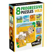 Headu - 8 puzzleuri progresive animale salbatice ARTHE55607