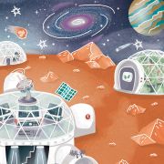 Kit de creat magneti pentru copii cu tematica Spatiu - 17 piese