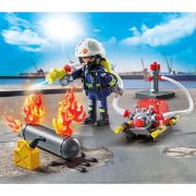Playmobil - Pompier Playmobil cu pompa de apa ARTPM71826