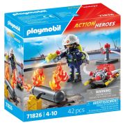 Playmobil - Pompier Playmobil cu pompa de apa ARTPM71826