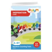 PolyM - Tren colorat de jucarie (63 piese)