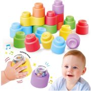 Set blocuri moi Quercetti Momy Soft Happy Sound 18 piese ERFQ04145