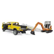 Bruder Masina RAM 2500 cu remorca si mini excavator ARTBR02546