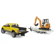 Bruder Masina RAM 2500 cu remorca si mini excavator ARTBR02546