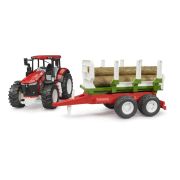Bruder Tractor Roadmax cu remorca forestiera si 3 busteni ARTBR03453