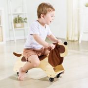 Jucarie din lemn - Catel de calarit si deplasat pentru copii