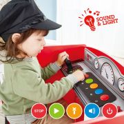 Jucarie din lemn - Masa cu cale ferata, in forma de locomotiva (32 piese)