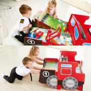 Jucarie din lemn - Masa cu cale ferata, in forma de locomotiva (32 piese)
