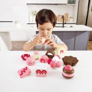 Jucarie din lemn - Set desert cu capsuni (7 piese)