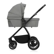 Carucior 3 in 1, Lionelo, Meril, Cu landou de dimensiune XL, Reversibil, Cu scoica auto testata ADAC, Cu accesorii, Pana la 22 kg, Conform cu EN1888-1 EN1888-2, EN1466, Gri BYNLO-MERIL_3IN1_GREY_STONE