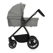 Carucior 3 in 1, Lionelo, Meril, Cu landou de dimensiune XL, Reversibil, Cu scoica auto testata ADAC, Cu accesorii, Pana la 22 kg, Conform cu EN1888-1 EN1888-2, EN1466, Gri BYNLO-MERIL_3IN1_GREY_STONE