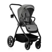 Carucior 3 in 1, Lionelo, Meril, Cu landou de dimensiune XL, Reversibil, Cu scoica auto testata ADAC, Cu accesorii, Pana la 22 kg, Conform cu EN1888-1 EN1888-2, EN1466, Gri BYNLO-MERIL_3IN1_GREY_STONE