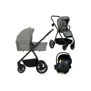 Carucior 3 in 1, Lionelo, Meril, Cu landou de dimensiune XL, Reversibil, Cu scoica auto testata ADAC, Cu accesorii, Pana la 22 kg, Conform cu EN1888-1 EN1888-2, EN1466, Gri BYNLO-MERIL_3IN1_GREY_STONE
