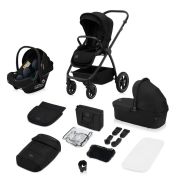 Carucior 3 in 1, Lionelo, Meril, Cu landou de dimensiune XL, Reversibil, Cu scoica auto testata ADAC, Cu accesorii, Pana la 22 kg, Conform cu EN1888-1 EN1888-2, EN1466, Negru BYNLO-MERIL_3IN1_BLACK_ONYX