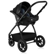 Carucior 3 in 1, Lionelo, Meril, Cu landou de dimensiune XL, Reversibil, Cu scoica auto testata ADAC, Cu accesorii, Pana la 22 kg, Conform cu EN1888-1 EN1888-2, EN1466, Negru BYNLO-MERIL_3IN1_BLACK_ONYX