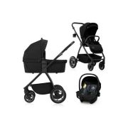 Carucior 3 in 1, Lionelo, Meril, Cu landou de dimensiune XL, Reversibil, Cu scoica auto testata ADAC, Cu accesorii, Pana la 22 kg, Conform cu EN1888-1 EN1888-2, EN1466, Negru BYNLO-MERIL_3IN1_BLACK_ONYX